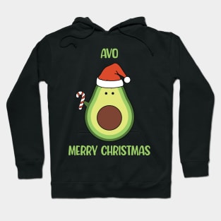 Avo Merry Christmas Funny Avocado Santa Hat Christmas Pun Hoodie